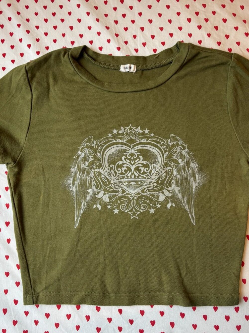 Green Cropped Garage Baby Tee (Size S)